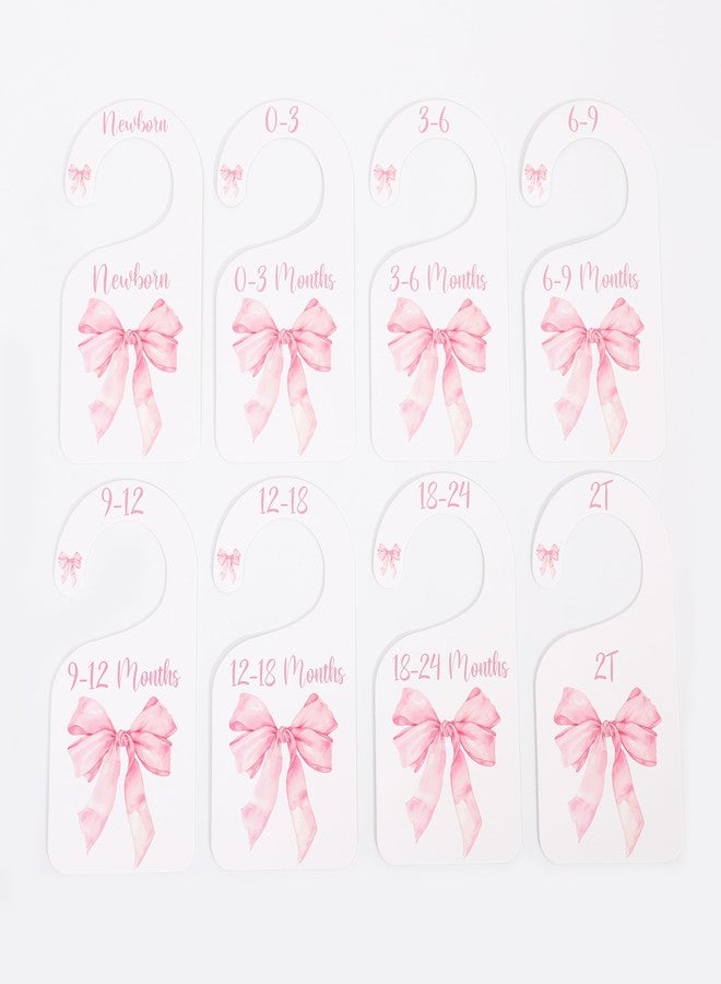 UOAOU Bow Nursery Closet Dividers - Bow Baby Shower,Girl Closet Dividers,Baby Girl Closet Organizer with Bow,Newborn to 24 Months for Home Nursery (Pink) - Image 3